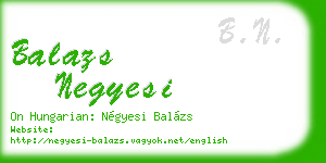 balazs negyesi business card