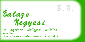 balazs negyesi business card